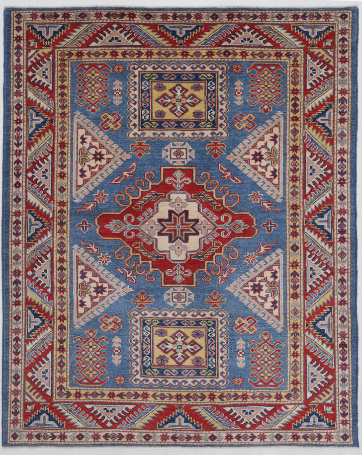 Hand Knotted Tribal Kazak Wool Rug 5' 1" x 6' 7" - No. AT51692