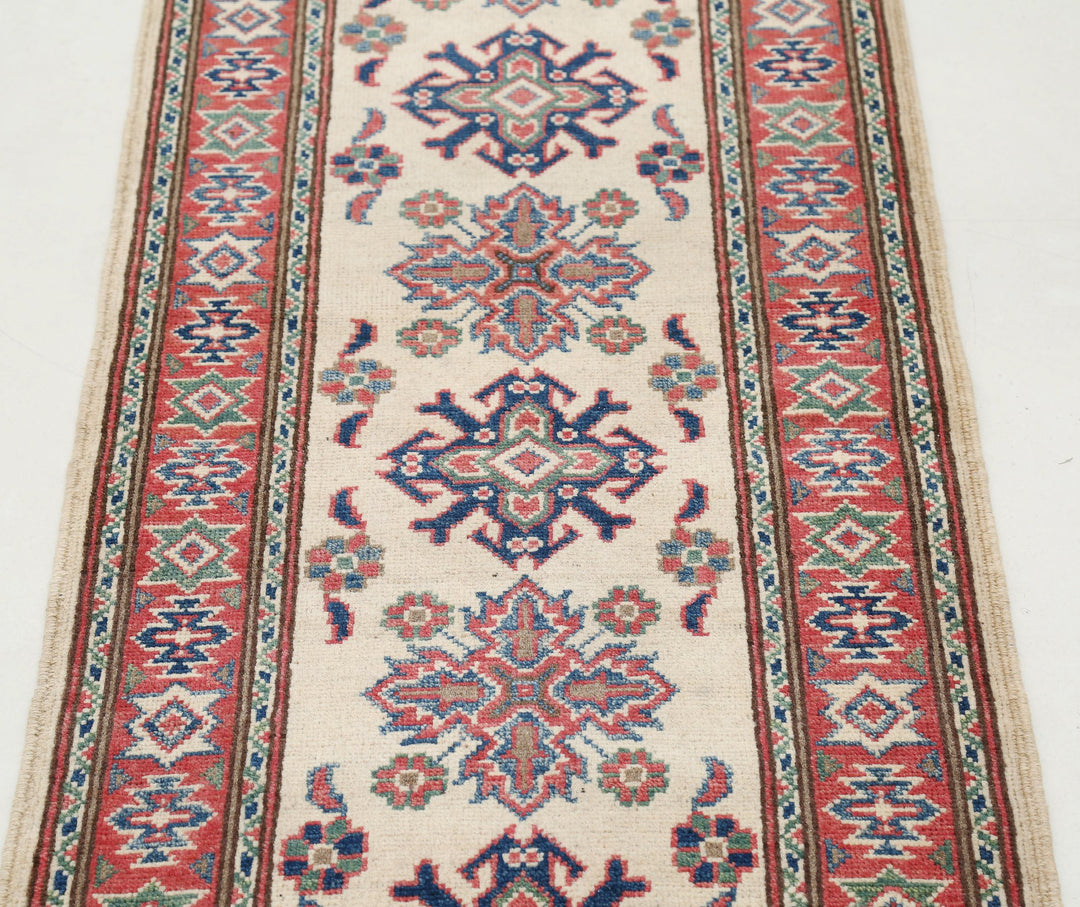 Hand Knotted Tribal Kazak Wool Rug 2' 0" x 6' 2" - No. AT81518