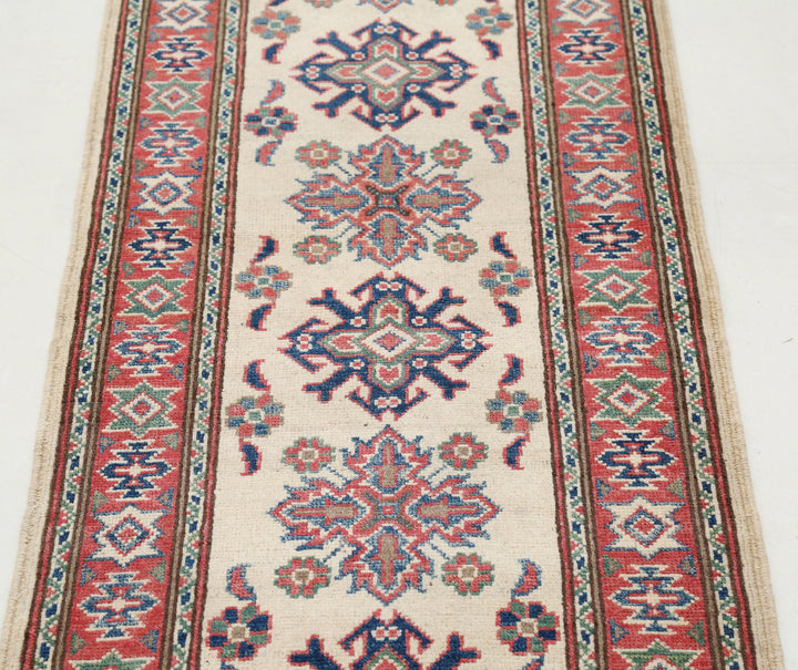 Hand Knotted Tribal Kazak Wool Rug 2' 0" x 6' 2" - No. AT81518