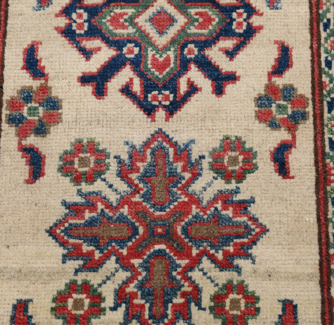 Hand Knotted Tribal Kazak Wool Rug 2' 0" x 6' 2" - No. AT81518