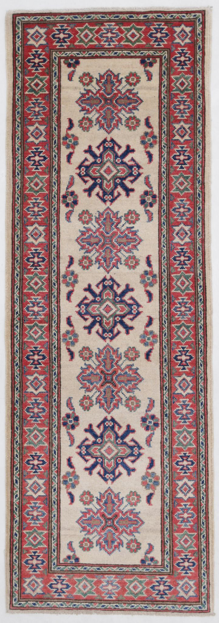 Hand Knotted Tribal Kazak Wool Rug 2' 0" x 6' 2" - No. AT81518