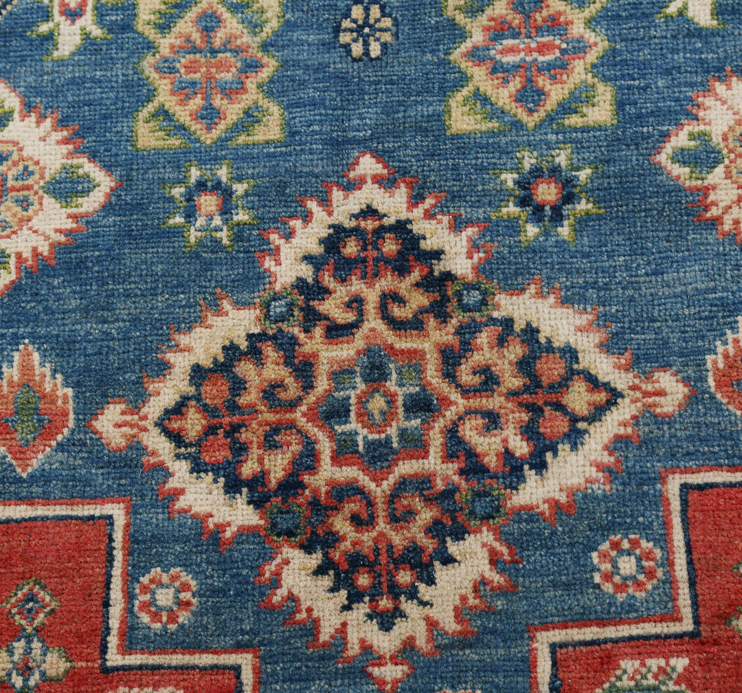 Hand Knotted Tribal Kazak Wool Rug 6' 6" x 9' 8" - No. AT13315