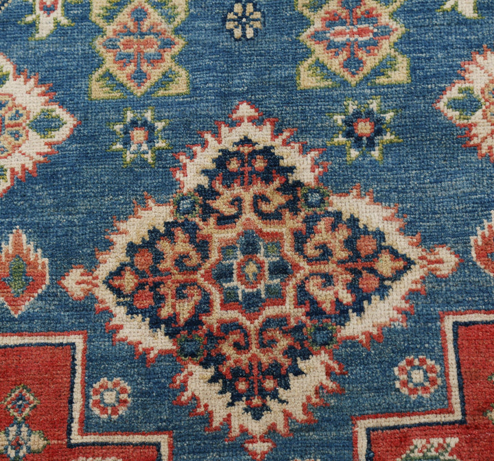 Hand Knotted Tribal Kazak Wool Rug 6' 6" x 9' 8" - No. AT13315