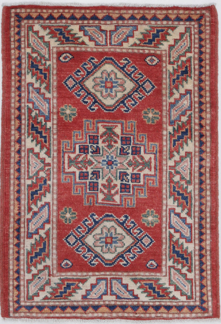 Hand Knotted Tribal Kazak Wool Rug 2' 0" x 3' 0" - No. AT78411