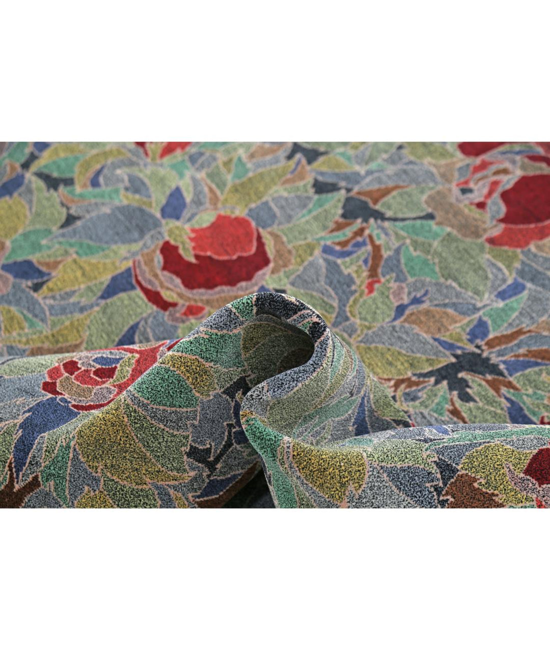 Hand Knotted Floral Wool Rug 6' 0" x 9' 0" - No. AT52364