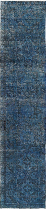 Hand Knotted Transitional Overdye Hamadan Wool Rug 2' 6" x 12' 2" - No. AT42454