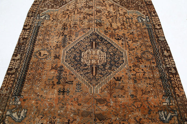 Hand Knotted Vintage Persian Hamadan Wool Rug 4' 10" x 7' 9" - No. AT35712