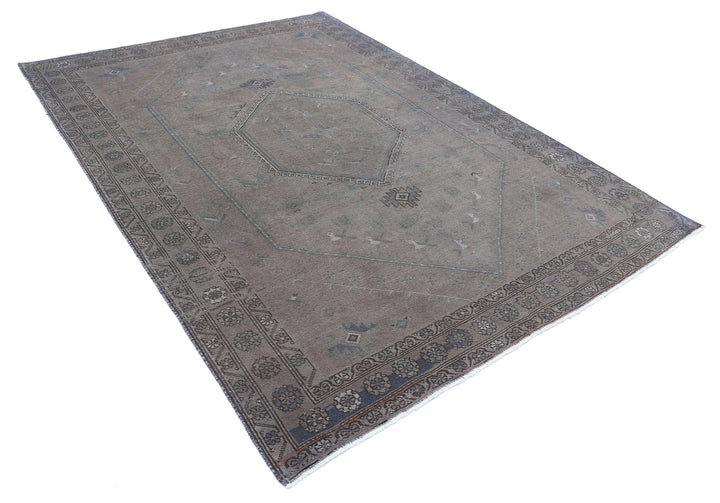 Hand Knotted Transitional Overdye Hamadan Wool Rug 6' 8" x 9' 5" - No. AT86882