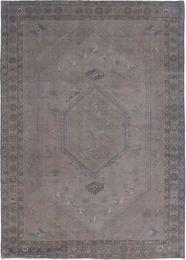 Hand Knotted Transitional Overdye Hamadan Wool Rug 6' 8" x 9' 5" - No. AT86882