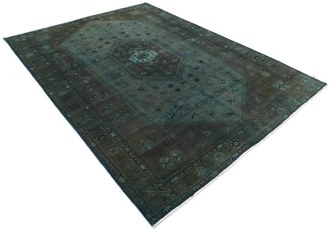 Hand Knotted Transitional Overdye Hamadan Wool Rug 7' 0" x 9' 8" - No. AT47906