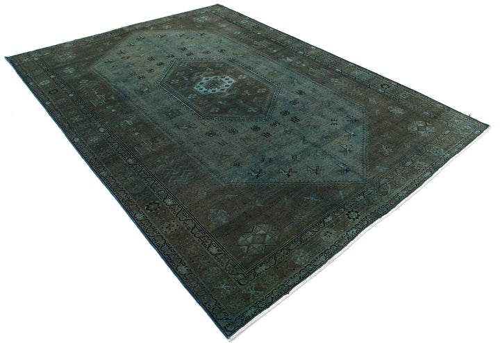 Hand Knotted Transitional Overdye Hamadan Wool Rug 7' 0" x 9' 8" - No. AT47906