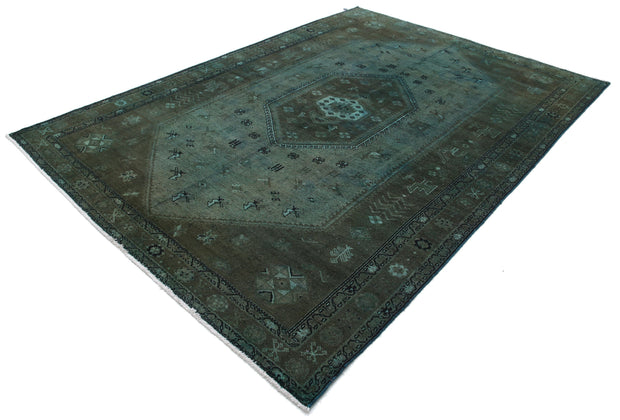 Hand Knotted Transitional Overdye Hamadan Wool Rug 7' 0" x 9' 8" - No. AT47906