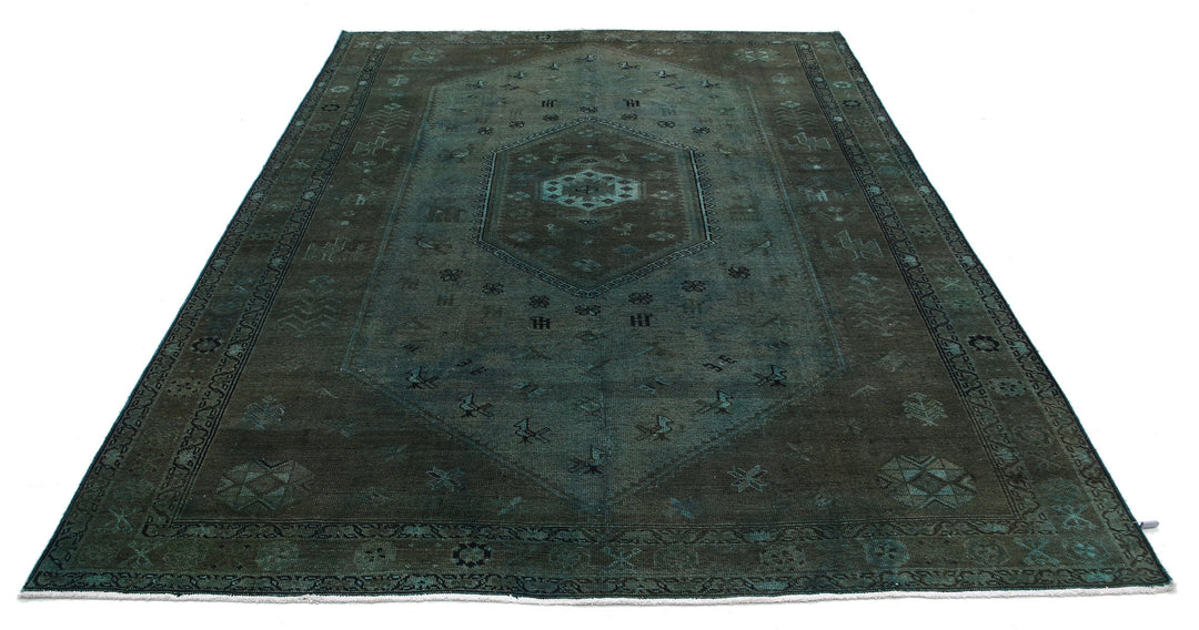 Hand Knotted Transitional Overdye Hamadan Wool Rug 7' 0" x 9' 8" - No. AT47906
