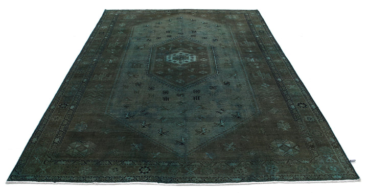 Hand Knotted Transitional Overdye Hamadan Wool Rug 7' 0" x 9' 8" - No. AT47906