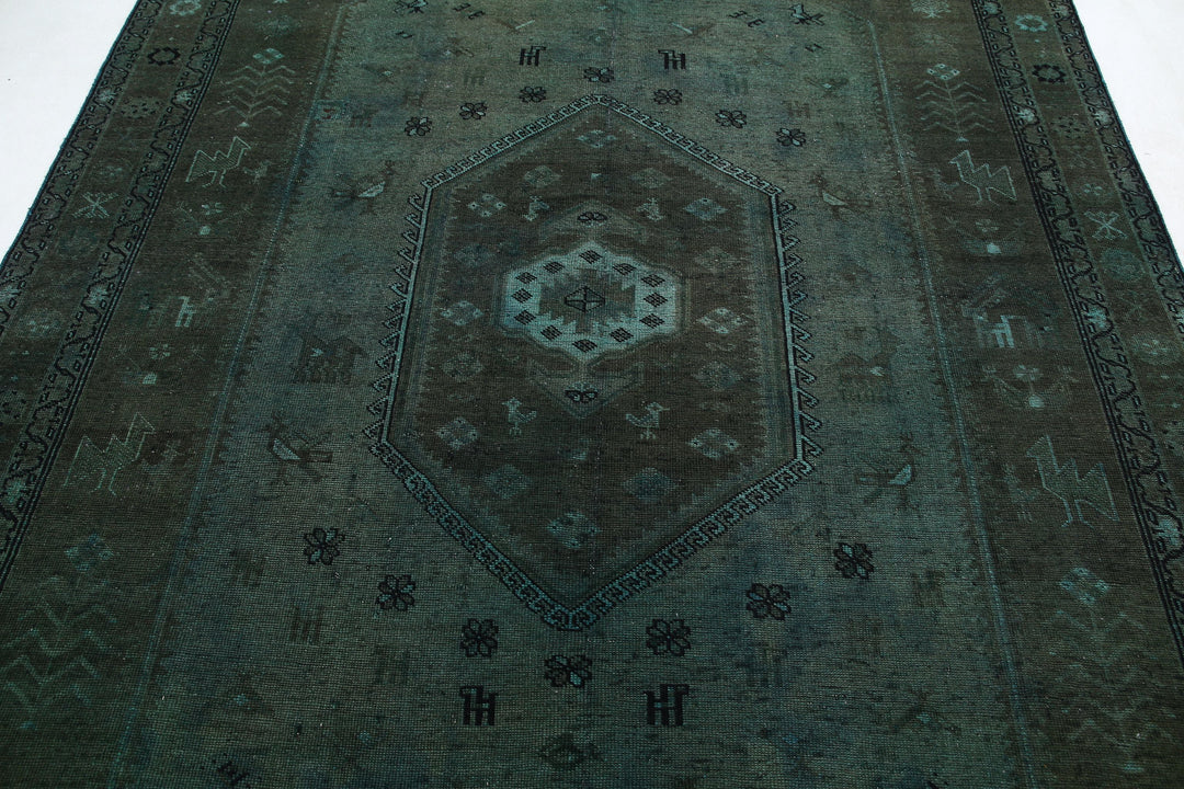 Hand Knotted Transitional Overdye Hamadan Wool Rug 7' 0" x 9' 8" - No. AT47906