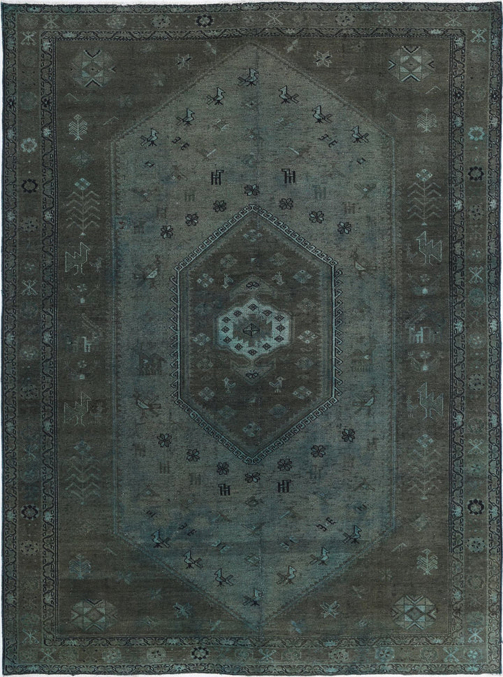 Hand Knotted Transitional Overdye Hamadan Wool Rug 7' 0" x 9' 8" - No. AT47906