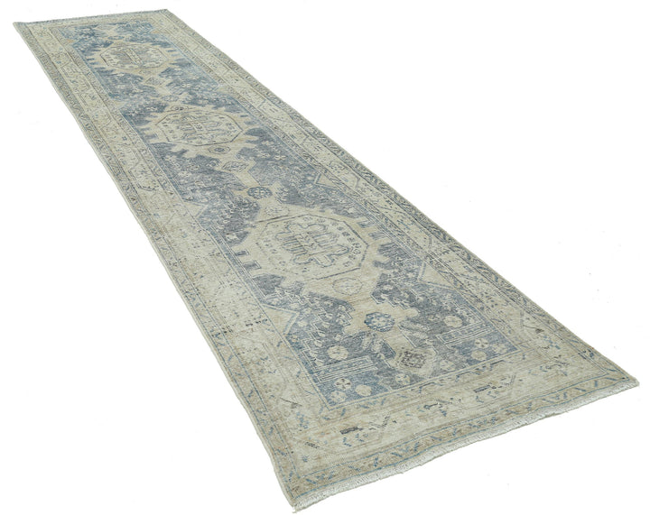 Hand Knotted Vintage Persian Hamadan Wool Rug 3' 5" x 13' 5" - No. AT77760