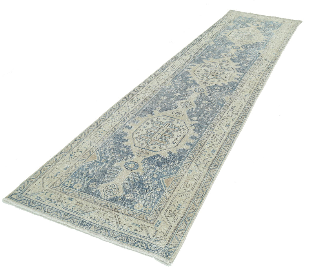 Hand Knotted Vintage Persian Hamadan Wool Rug 3' 5" x 13' 5" - No. AT77760