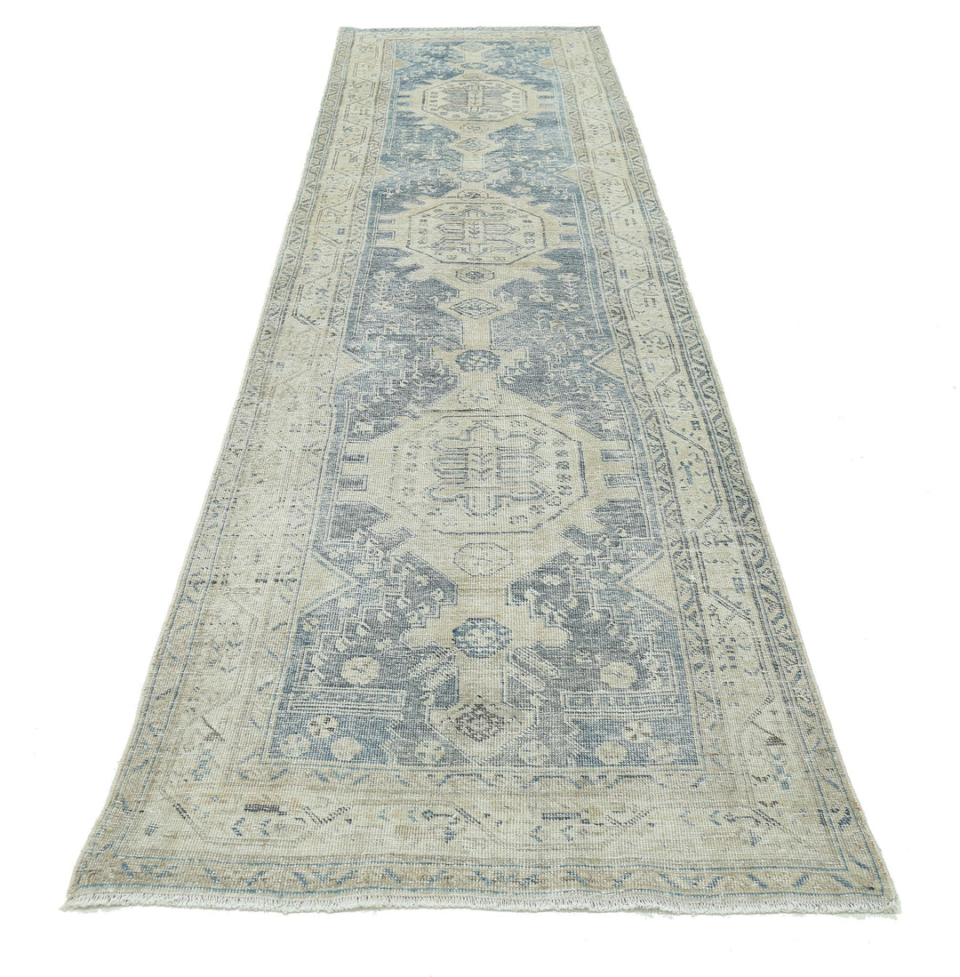 Hand Knotted Vintage Persian Hamadan Wool Rug 3' 5" x 13' 5" - No. AT77760