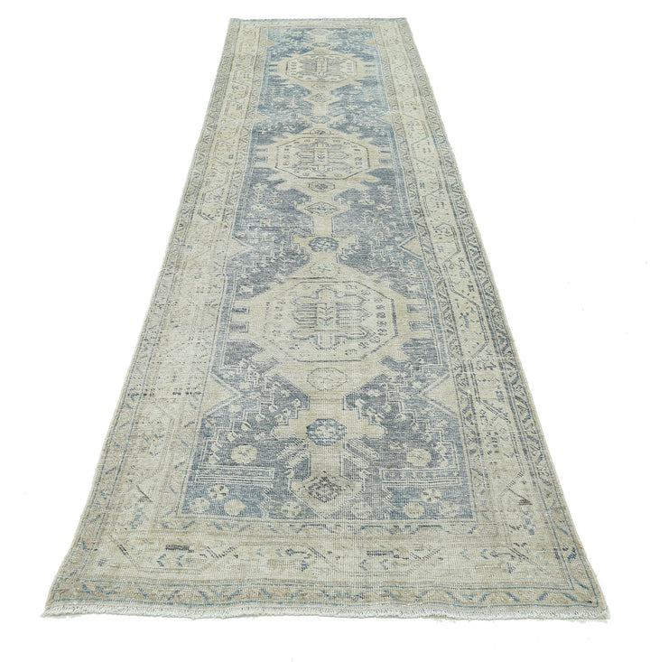 Hand Knotted Vintage Persian Hamadan Wool Rug 3' 5" x 13' 5" - No. AT77760