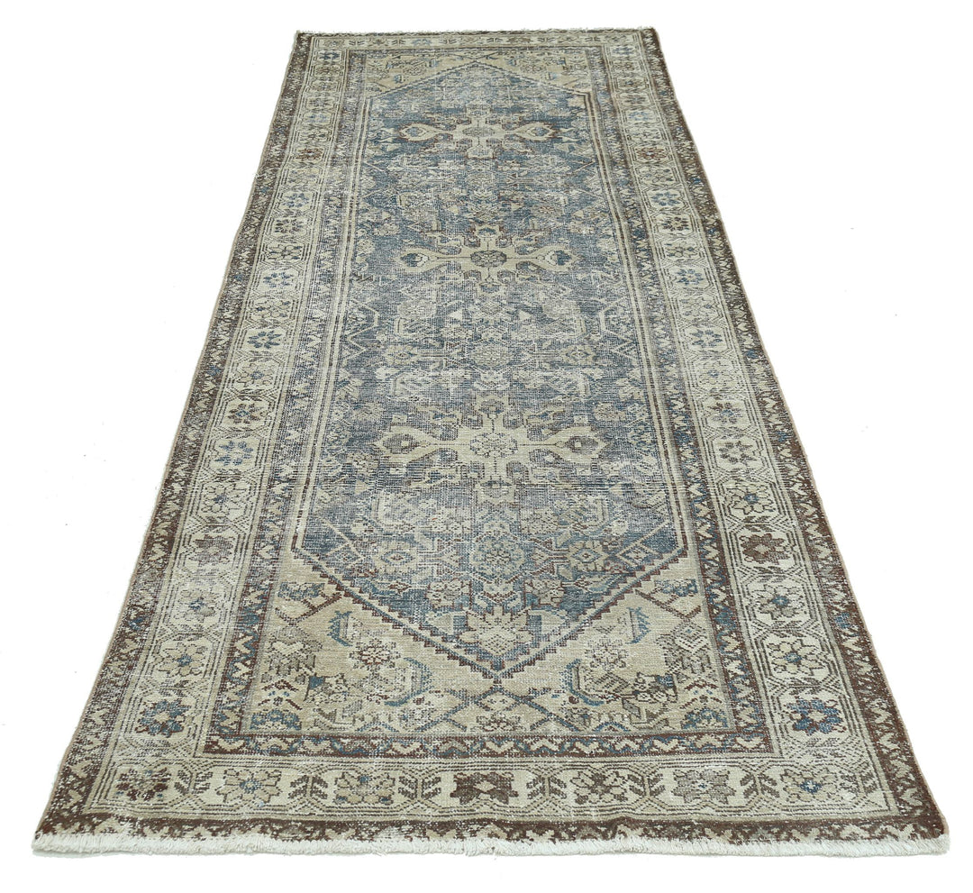 Hand Knotted Vintage Persian Hamadan Wool Rug 3' 7" x 9' 8" - No. AT89200