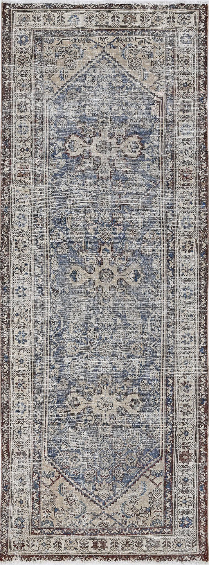 Hand Knotted Vintage Persian Hamadan Wool Rug 3' 7" x 9' 8" - No. AT89200