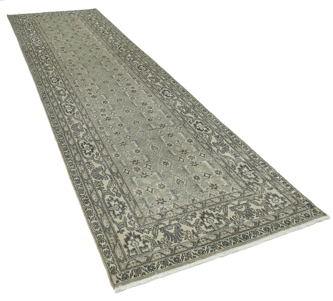 Hand Knotted Vintage Persian Hamadan Wool Rug 3' 8" x 13' 10" - No. AT52720