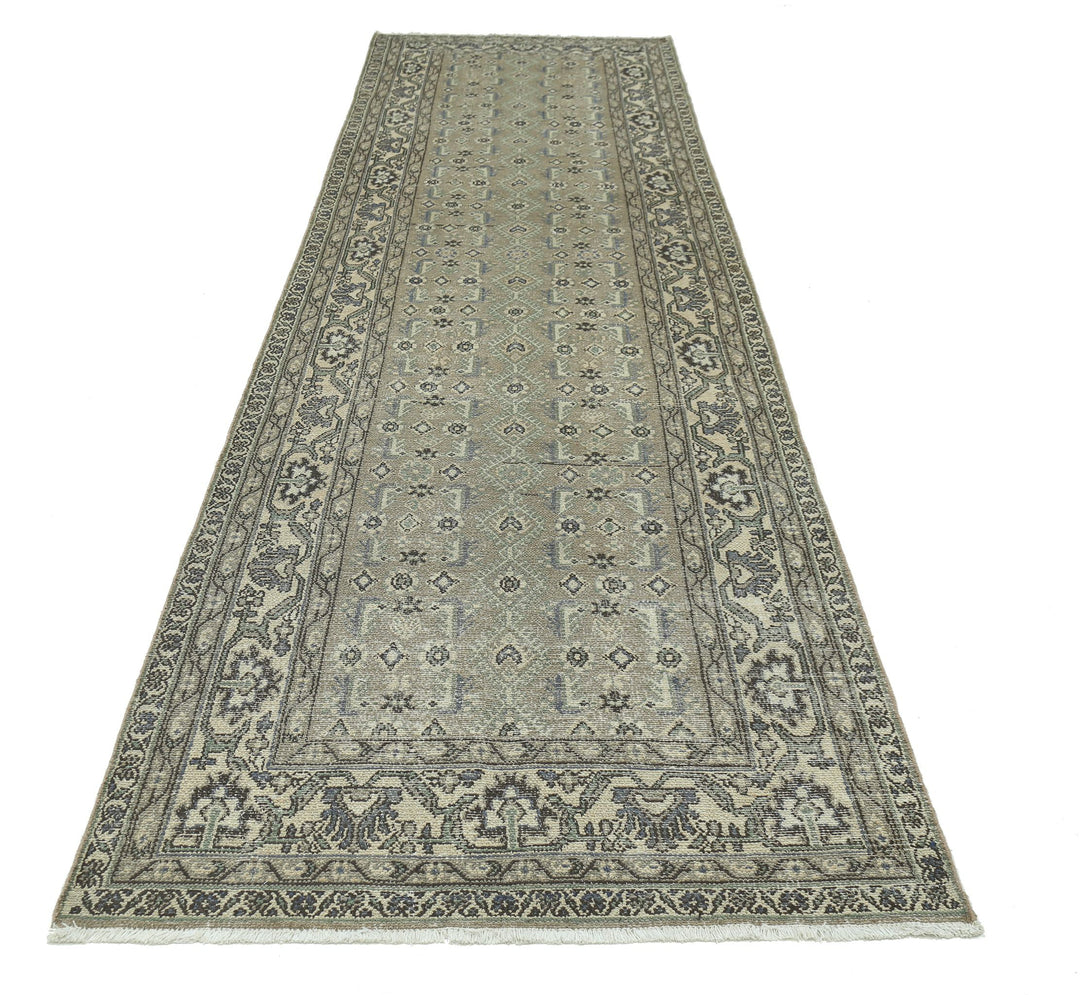 Hand Knotted Vintage Persian Hamadan Wool Rug 3' 8" x 13' 10" - No. AT52720