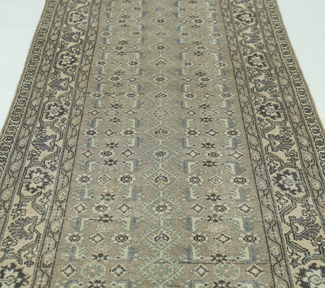 Hand Knotted Vintage Persian Hamadan Wool Rug 3' 8" x 13' 10" - No. AT52720