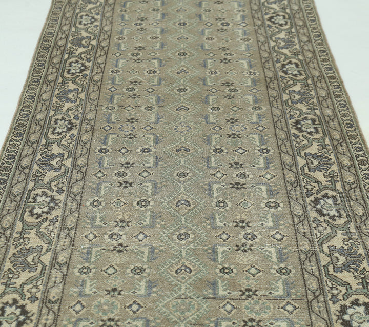Hand Knotted Vintage Persian Hamadan Wool Rug 3' 8" x 13' 10" - No. AT52720