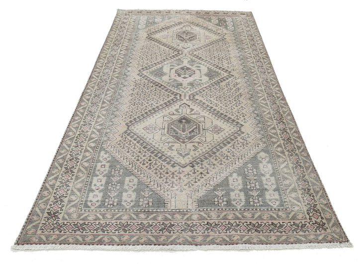 Hand Knotted Vintage Persian Hamadan Wool Rug 4' 10" x 9' 9" - No. AT84546