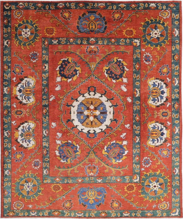 Hand Knotted Nomadic Caucasian Humna Wool Rug 8' 3" x 9' 10" - No. AT23839