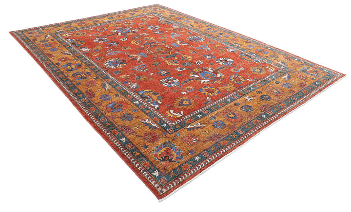 Hand Knotted Nomadic Caucasian Humna Wool Rug 8' 10" x 11' 8" - No. AT66819
