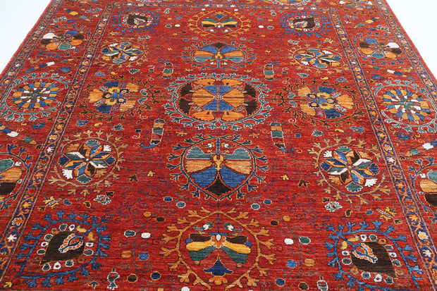 Hand Knotted Nomadic Caucasian Humna Wool Rug 8' 4" x 9' 7" - No. AT43711