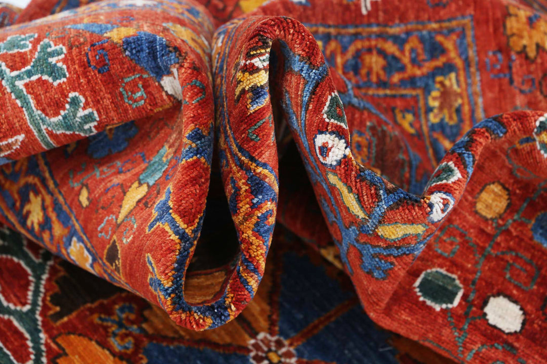 Hand Knotted Nomadic Caucasian Humna Wool Rug 8' 4" x 9' 7" - No. AT43711