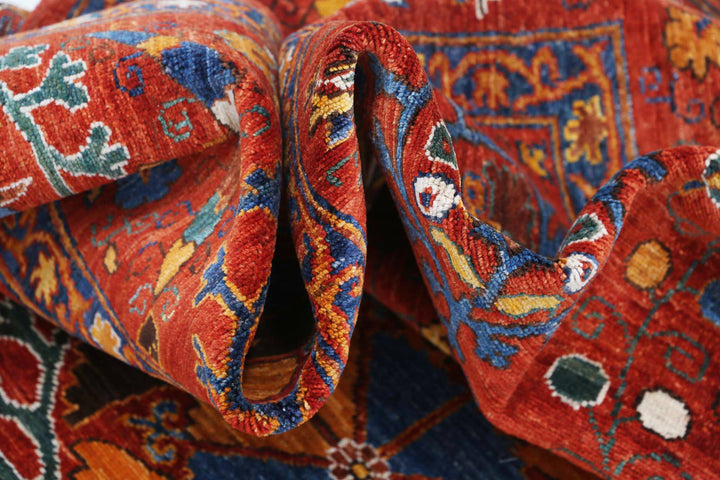 Hand Knotted Nomadic Caucasian Humna Wool Rug 8' 4" x 9' 7" - No. AT43711