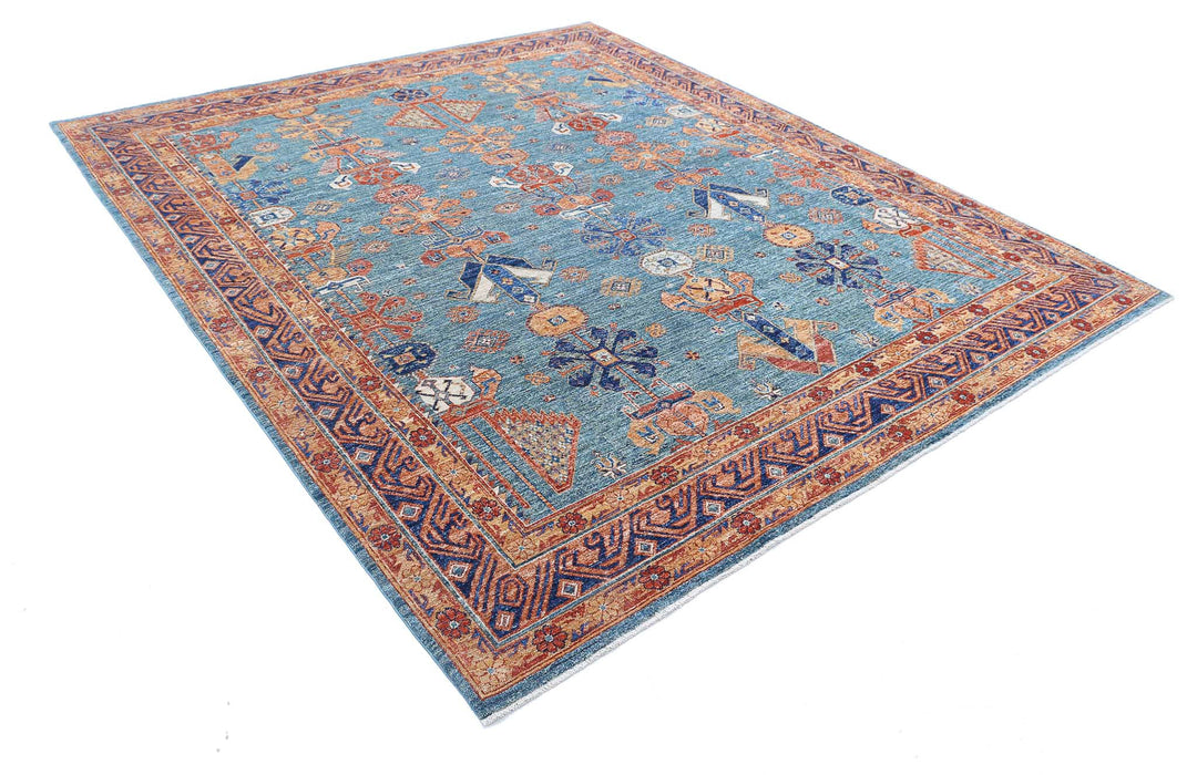 Hand Knotted Nomadic Caucasian Humna Wool Rug 8' 1" x 9' 5" - No. AT42618
