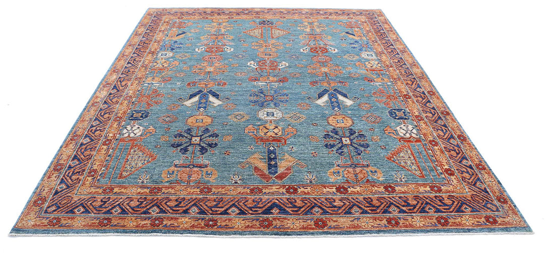 Hand Knotted Nomadic Caucasian Humna Wool Rug 8' 1" x 9' 5" - No. AT42618