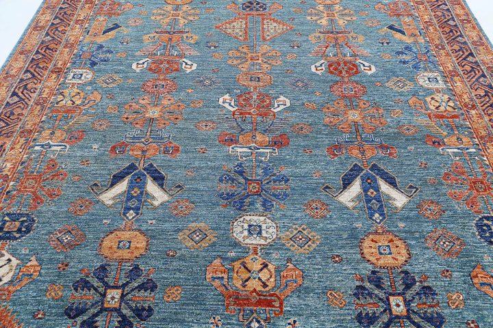 Hand Knotted Nomadic Caucasian Humna Wool Rug 8' 1" x 9' 5" - No. AT42618