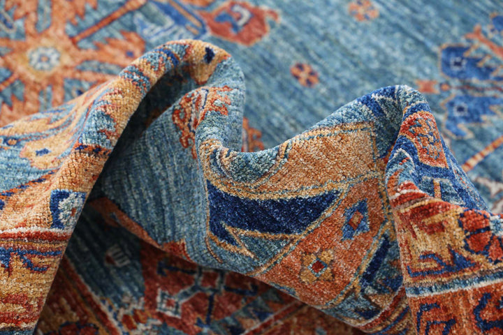 Hand Knotted Nomadic Caucasian Humna Wool Rug 8' 1" x 9' 5" - No. AT42618