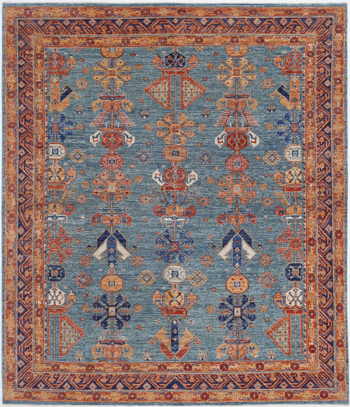 Hand Knotted Nomadic Caucasian Humna Wool Rug 8' 1" x 9' 5" - No. AT42618