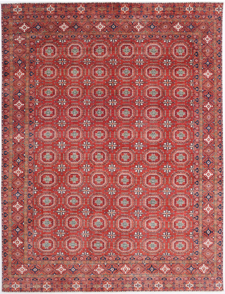 Hand Knotted Nomadic Caucasian Humna Wool Rug 8' 11" x 11' 10" - No. AT37646