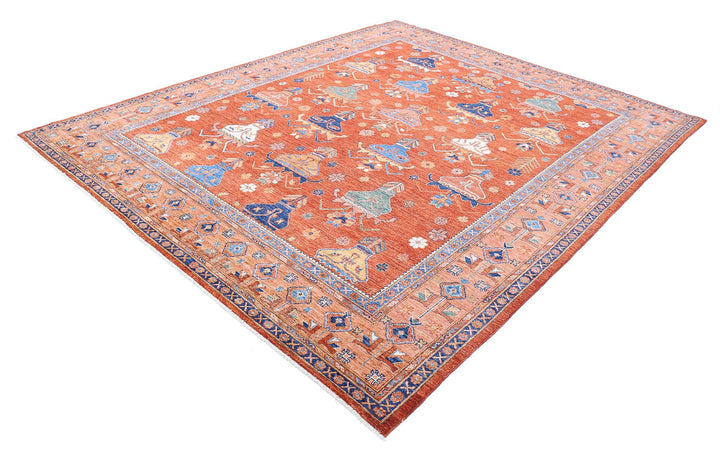 Hand Knotted Nomadic Caucasian Humna Wool Rug 8' 4" x 10' 0" - No. AT47043