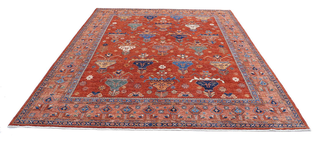 Hand Knotted Nomadic Caucasian Humna Wool Rug 8' 4" x 10' 0" - No. AT47043