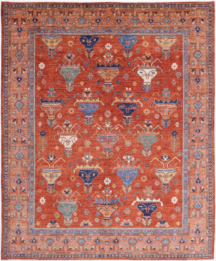 Hand Knotted Nomadic Caucasian Humna Wool Rug 8' 4" x 10' 0" - No. AT47043