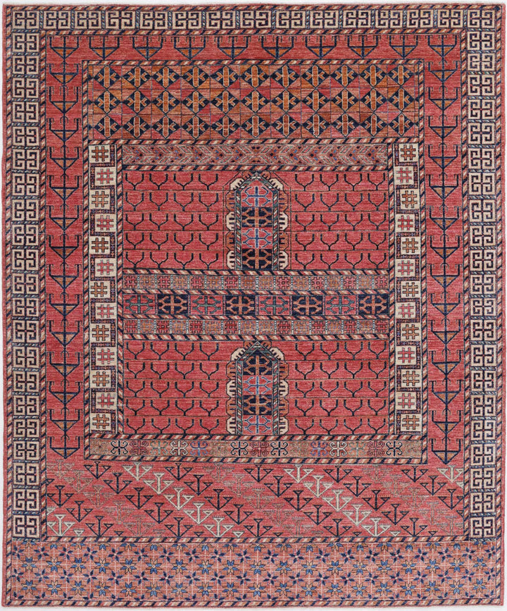 Hand Knotted Nomadic Caucasian Humna Wool Rug 8' 2" x 9' 9" - No. AT85667