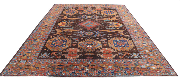 Hand Knotted Nomadic Caucasian Humna Wool Rug 8' 11" x 12' 7" - No. AT29573