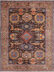 Hand Knotted Nomadic Caucasian Humna Wool Rug 8' 11" x 12' 7" - No. AT29573