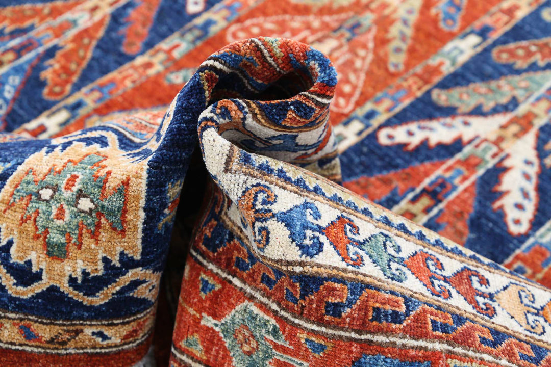 Hand Knotted Nomadic Caucasian Humna Wool Rug 7' 10" x 9' 9" - No. AT21229