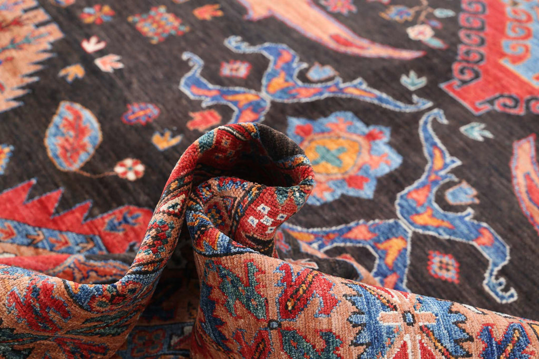 Hand Knotted Nomadic Caucasian Humna Wool Rug 9' 10" x 14' 7" - No. AT91878